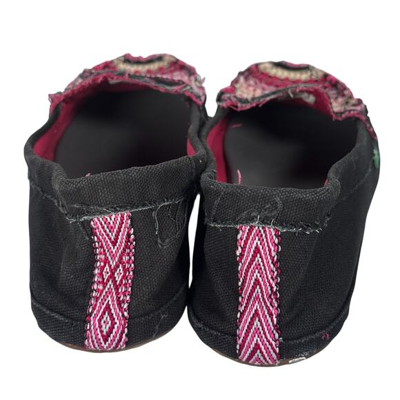 Sanuk Zumara Sidewalk Surfer Shoes Womens Size 10 Black Comfort Logo Slip On - Picture 3 of 11